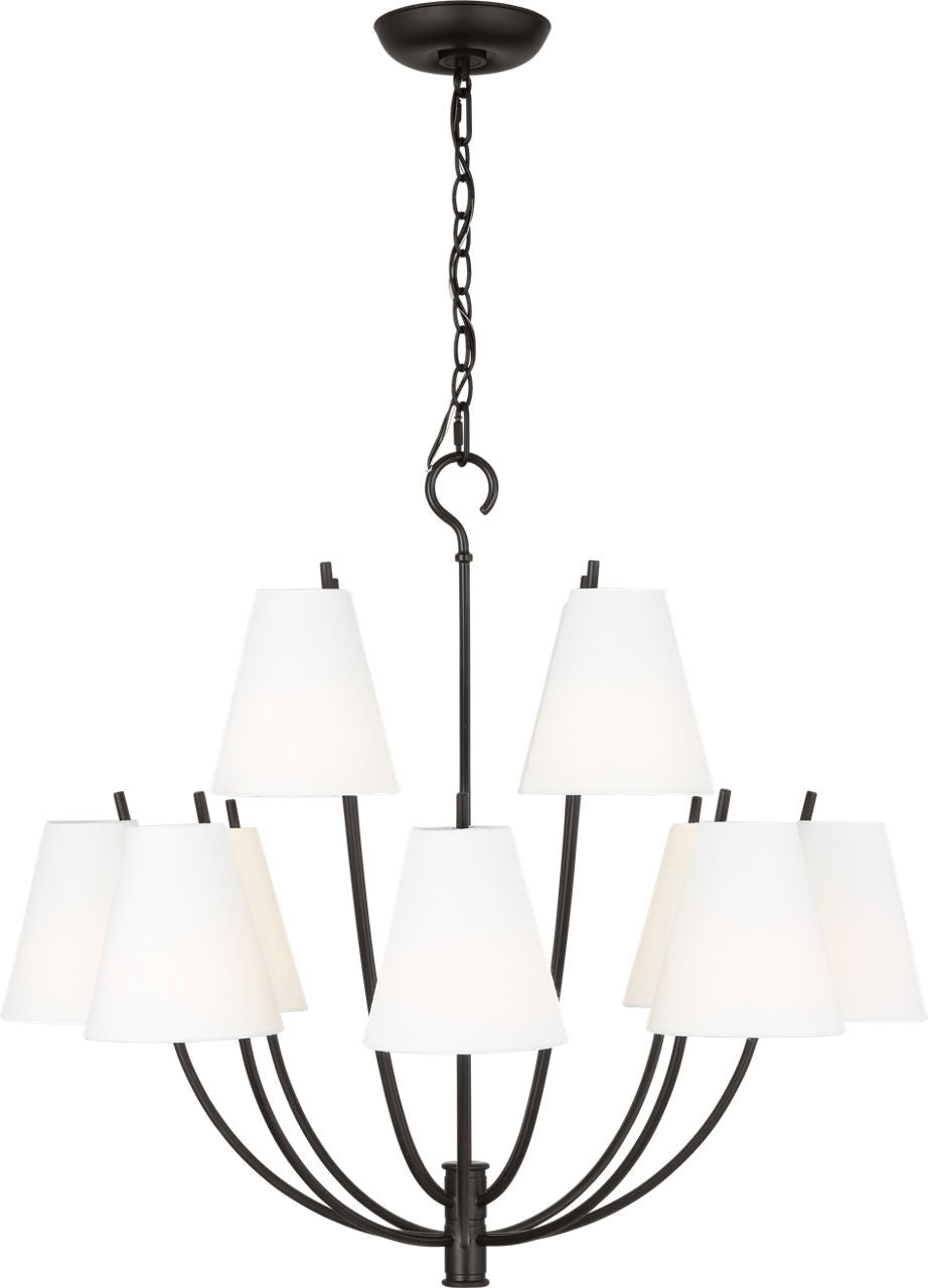 Lustre 12 lumières | Aged Iron | Marina
