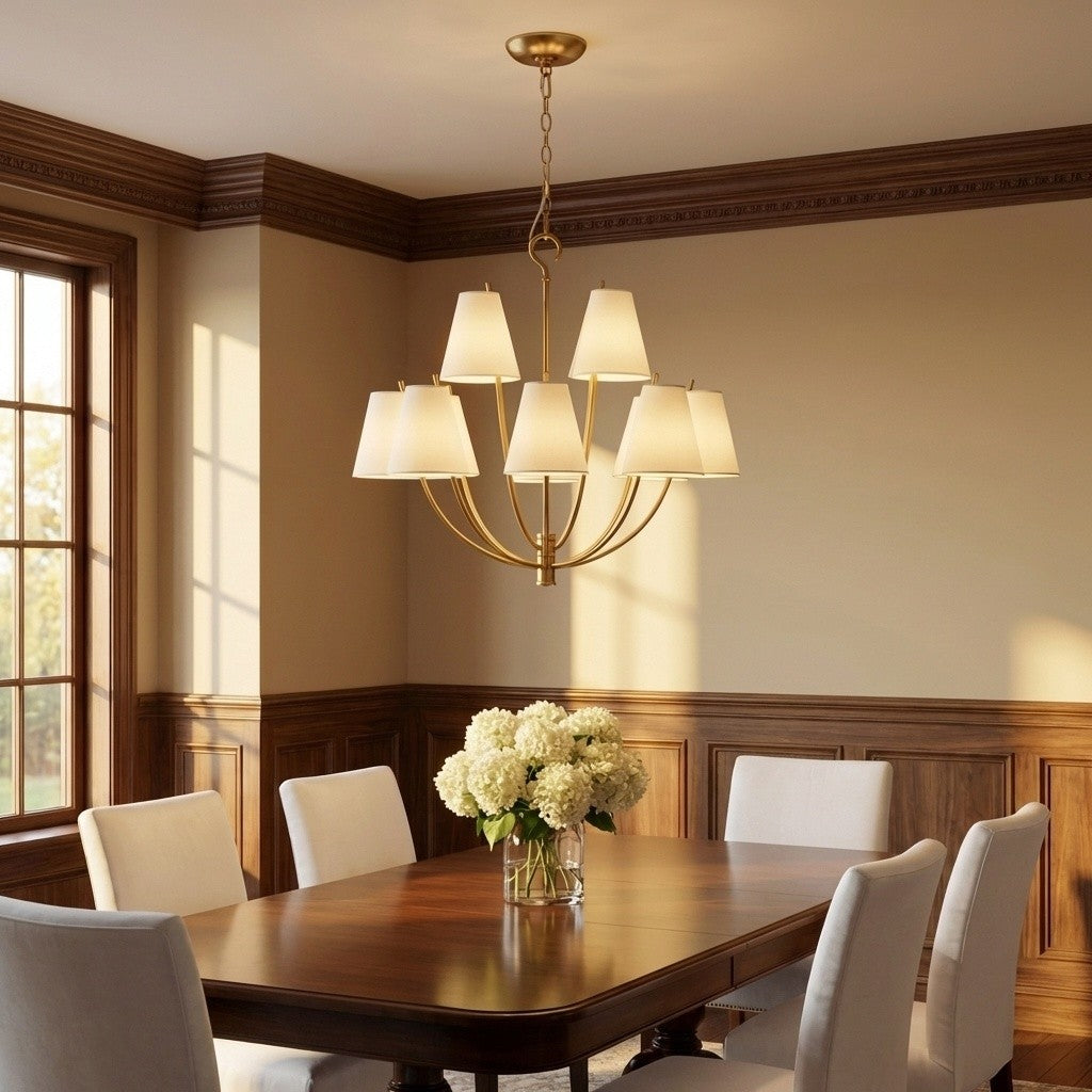 Lustre 12 lumières | Burnished Brass | Marina