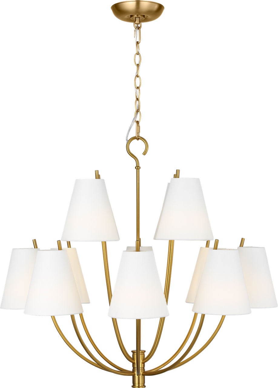 Lustre 12 lumières | Burnished Brass | Marina