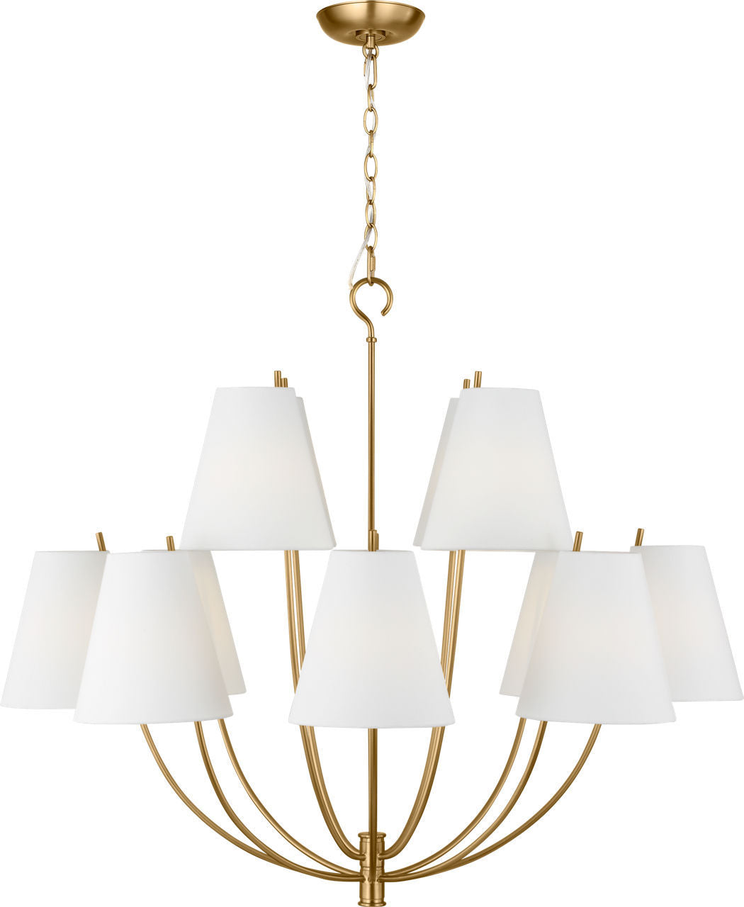 Lustre 12 lumières | Burnished Brass | Marina