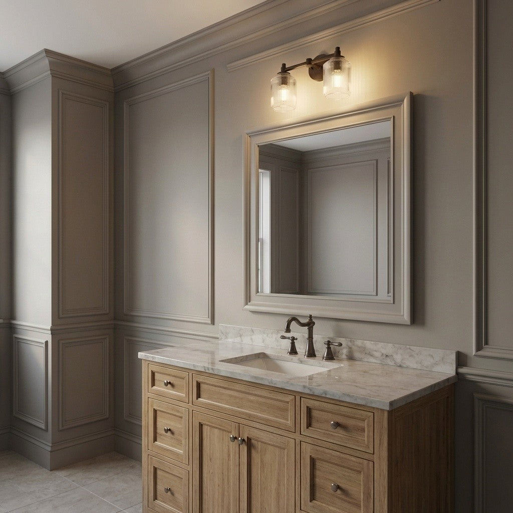 Applique de salle de bain 2 lumières | Aged Iron | Barstow