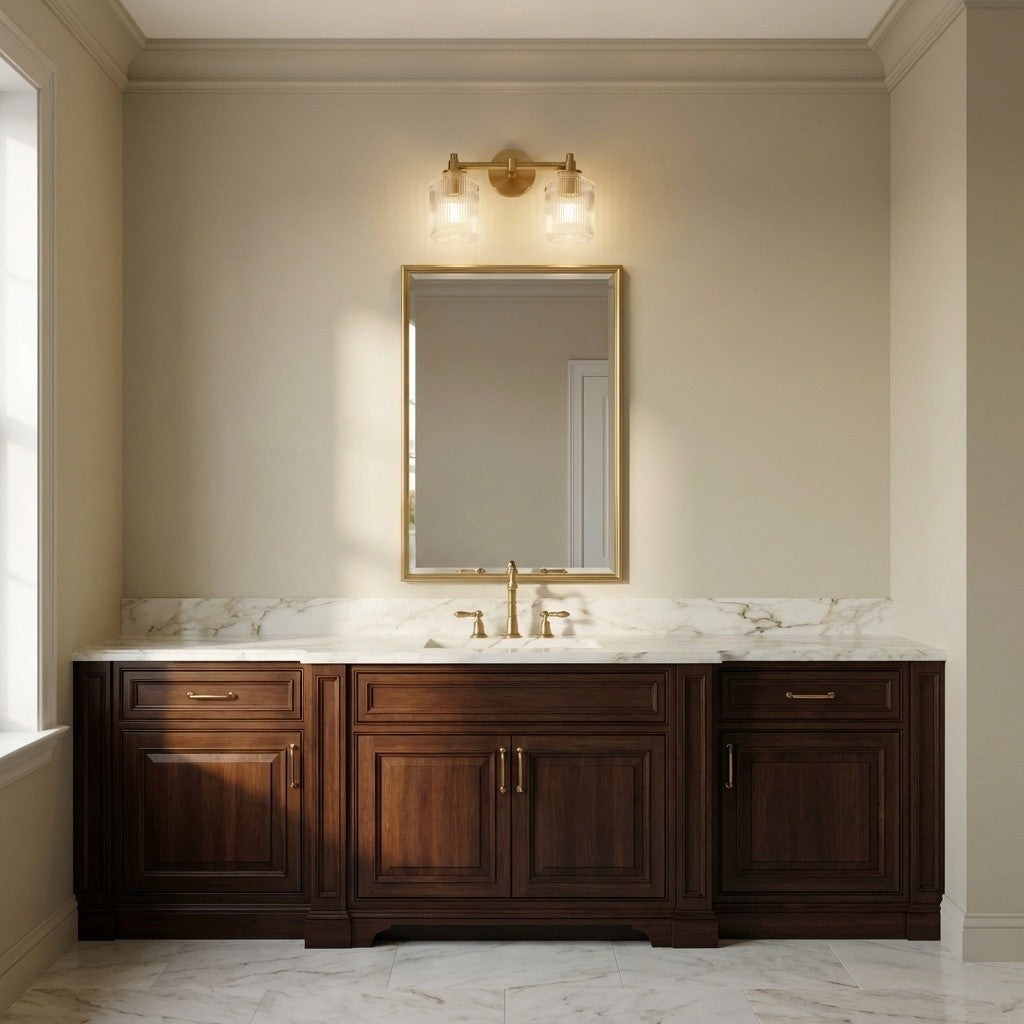 Applique de salle de bain 2 lumières | Burnished Brass | Barstow