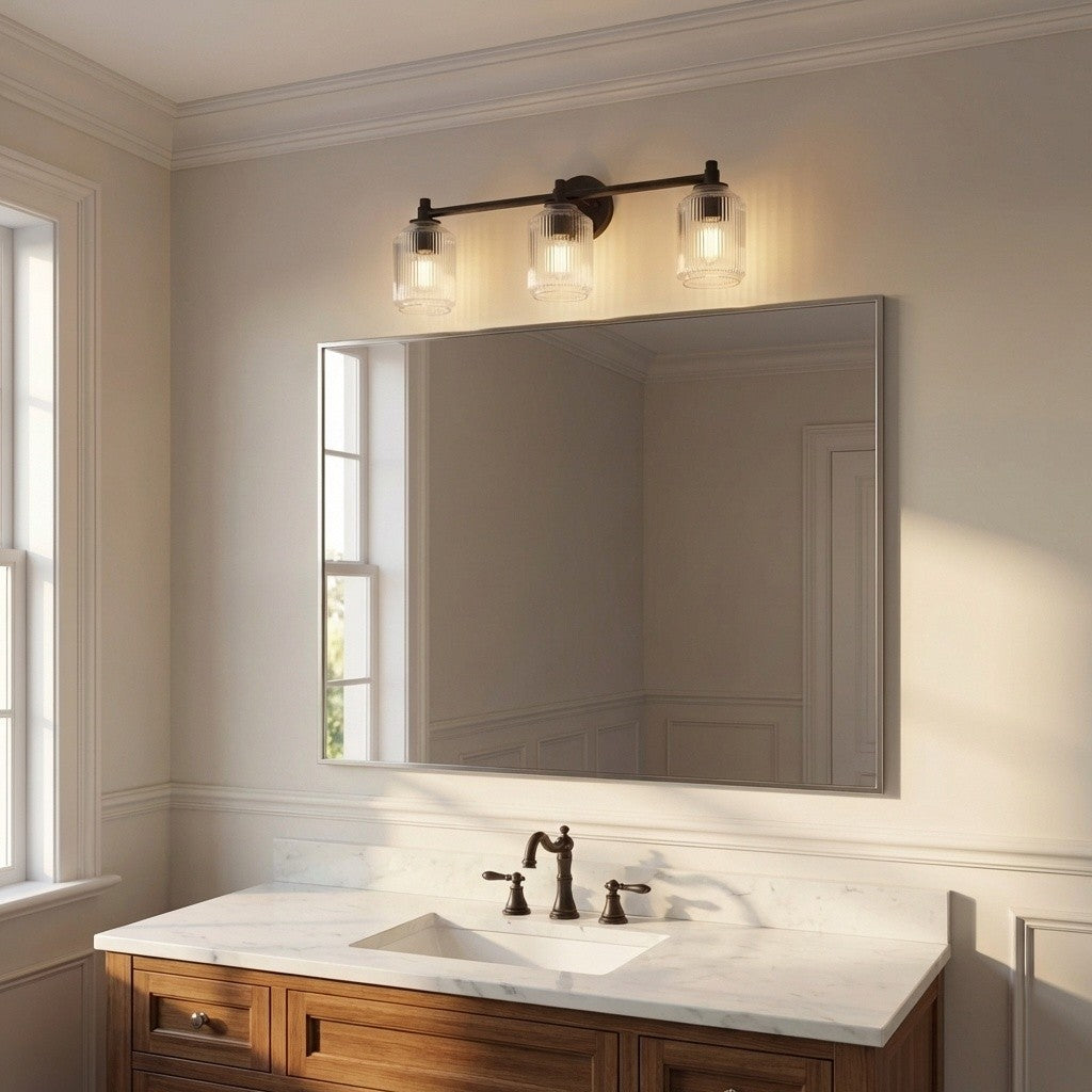 Applique de salle de bain 3 lumières | Aged Iron | Barstow