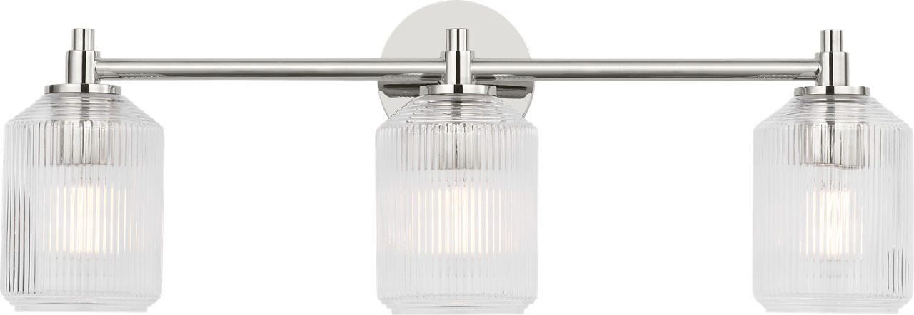 Applique de salle de bain 3 lumières | Polished Nickel | Barstow