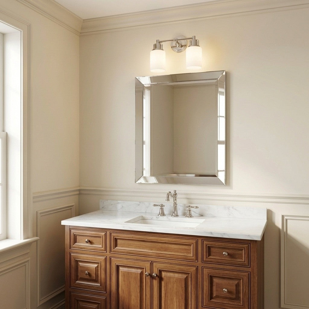 Applique de salle de bain 2 lumières | Polished Nickel | Ashford