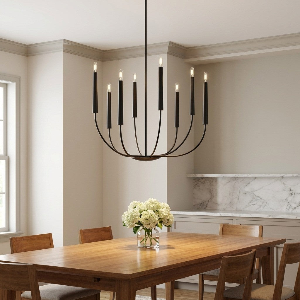 Lustre 8 lumières | Aged Iron | Lois