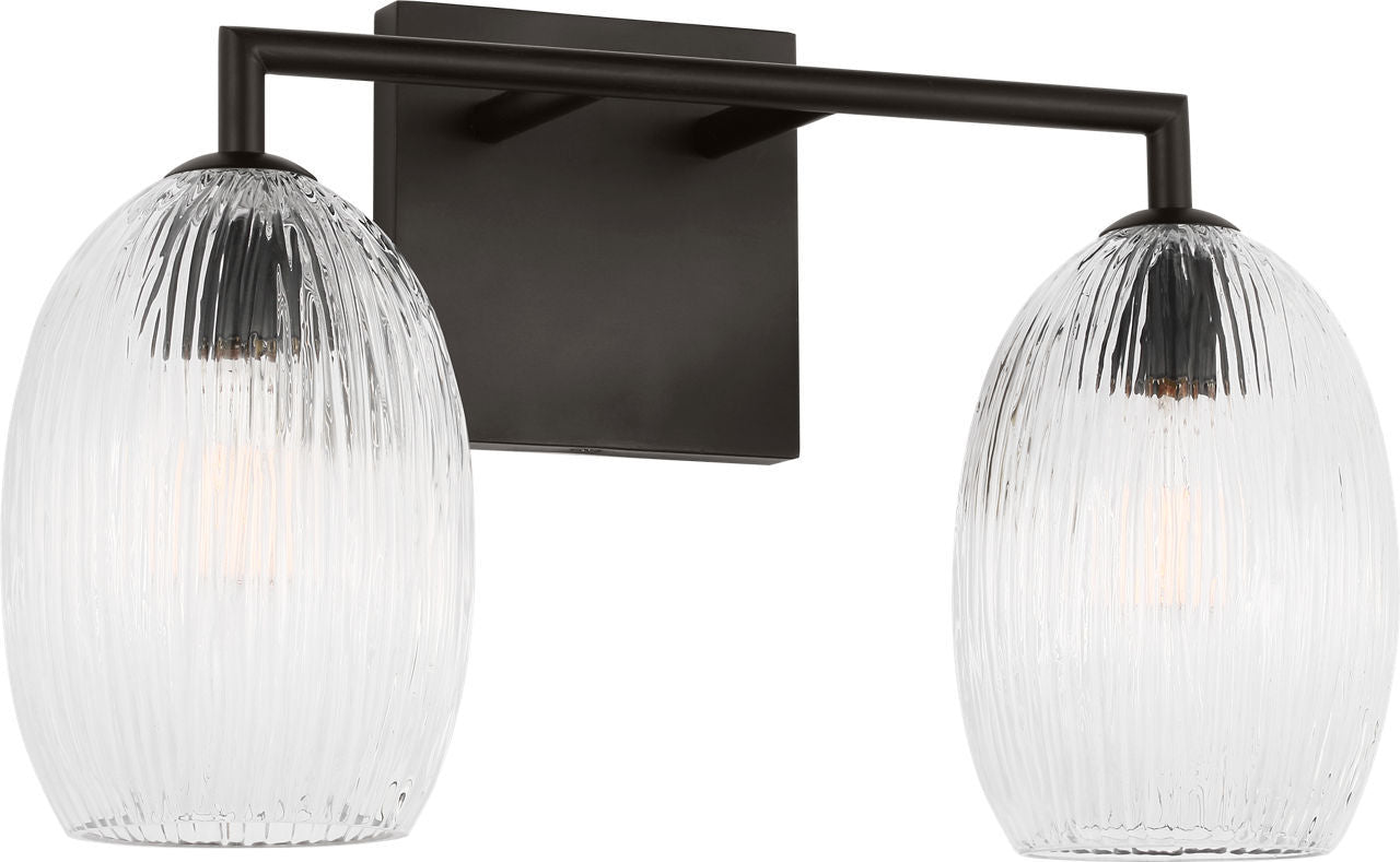 Applique de salle de bain 2 lumières | Aged Iron | Serafina