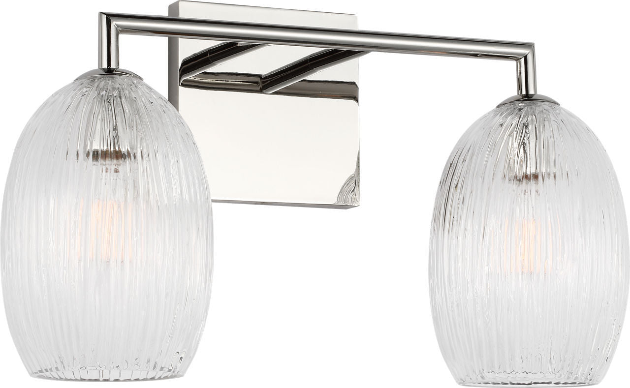 Applique de salle de bain 2 lumières | Polished Nickel | Serafina