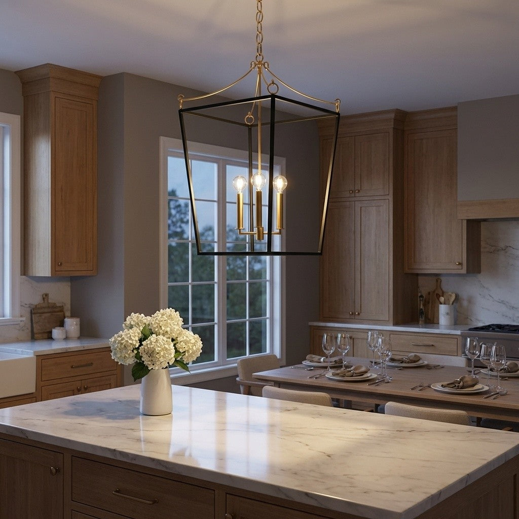 Lanterne 4 lumières | Burnished Brass | Carlyle