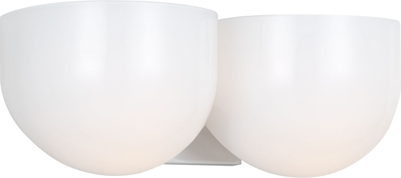 Applique de salle de bain 2 lumières | Polished Nickel | Cheverny