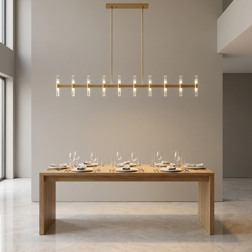 Suspension linéaire DEL | Burnished Brass | Silas