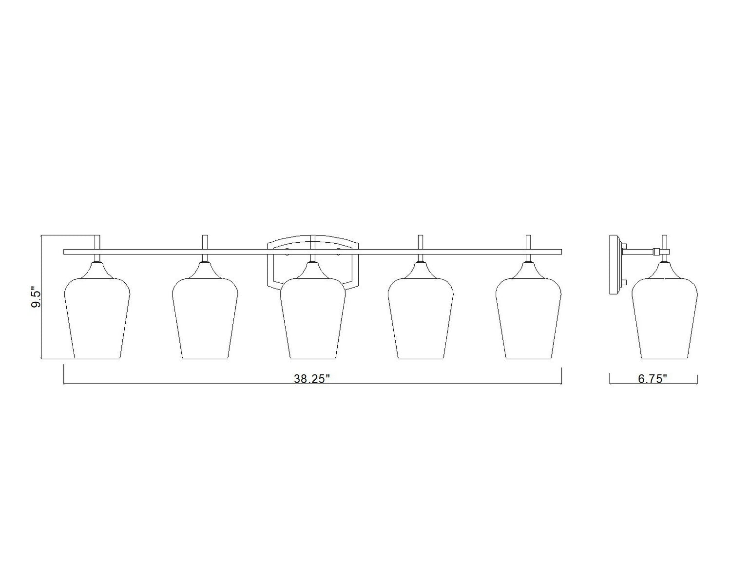 Applique de vanité 5 lumières | Joliet