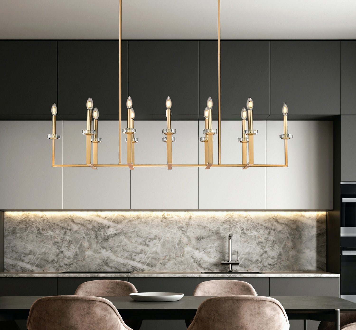 Lustre linéaire 12 lumières | Gaultier