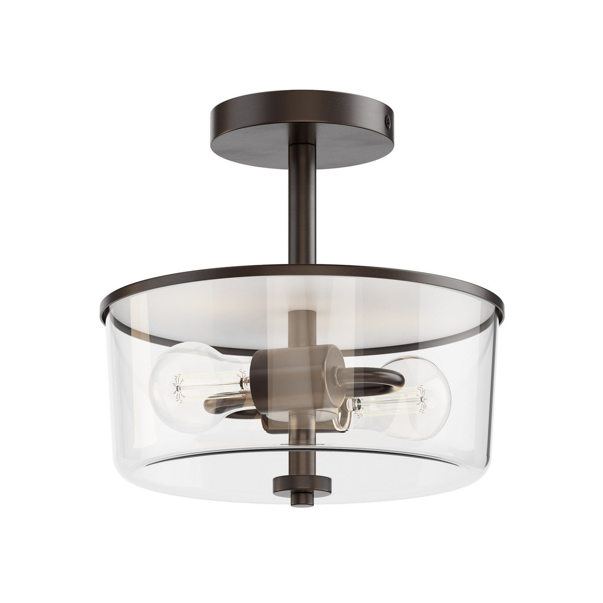 Semi-plafonnier ou suspension convertible 2 lumières | Fuller