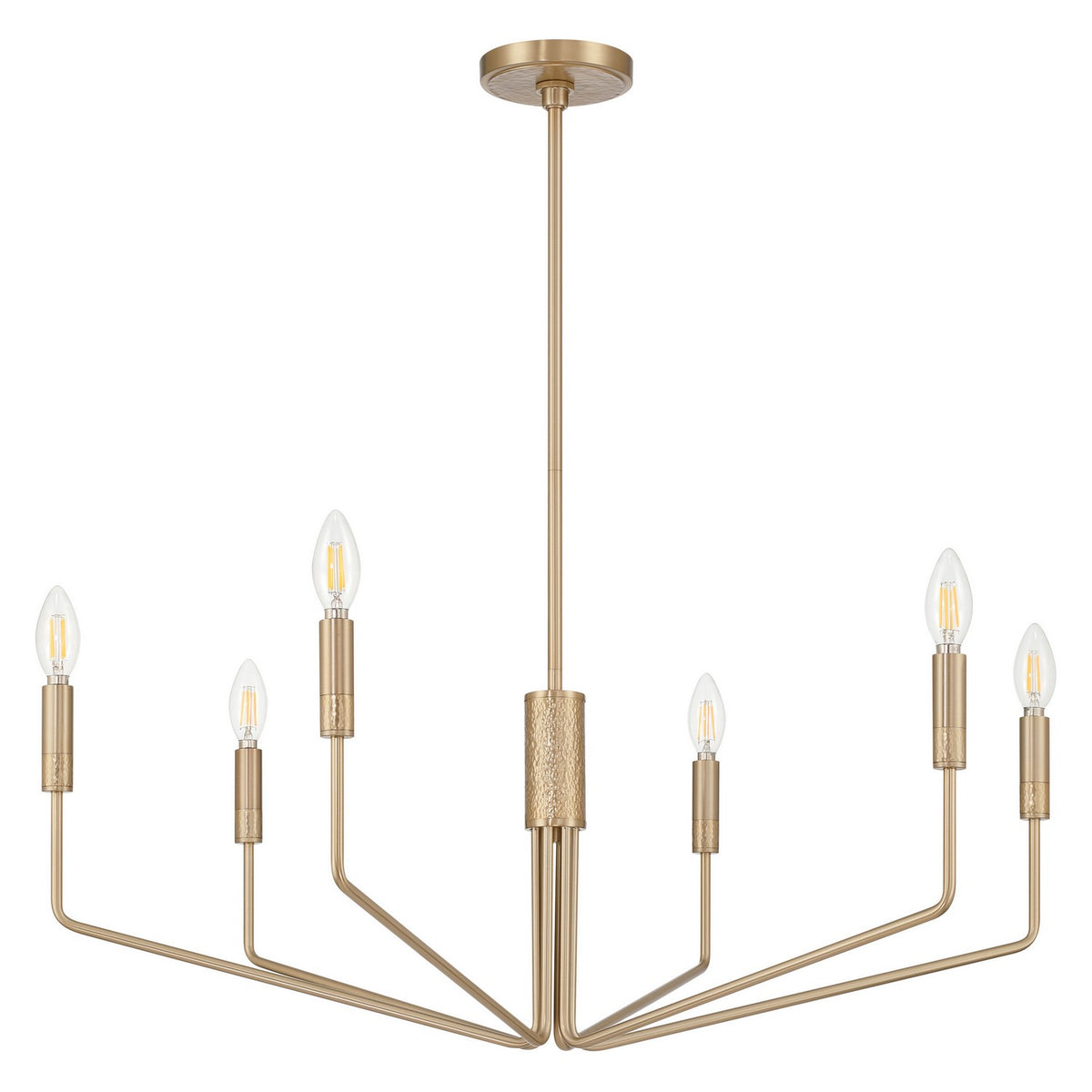Lustre 6 lumières | Dylan — Or / Champagne / Feuille d'or — 208269A