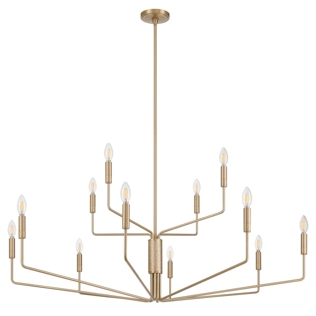 Lustre 12 lumières | Dylan — Or / Champagne / Feuille d'or — 208272A