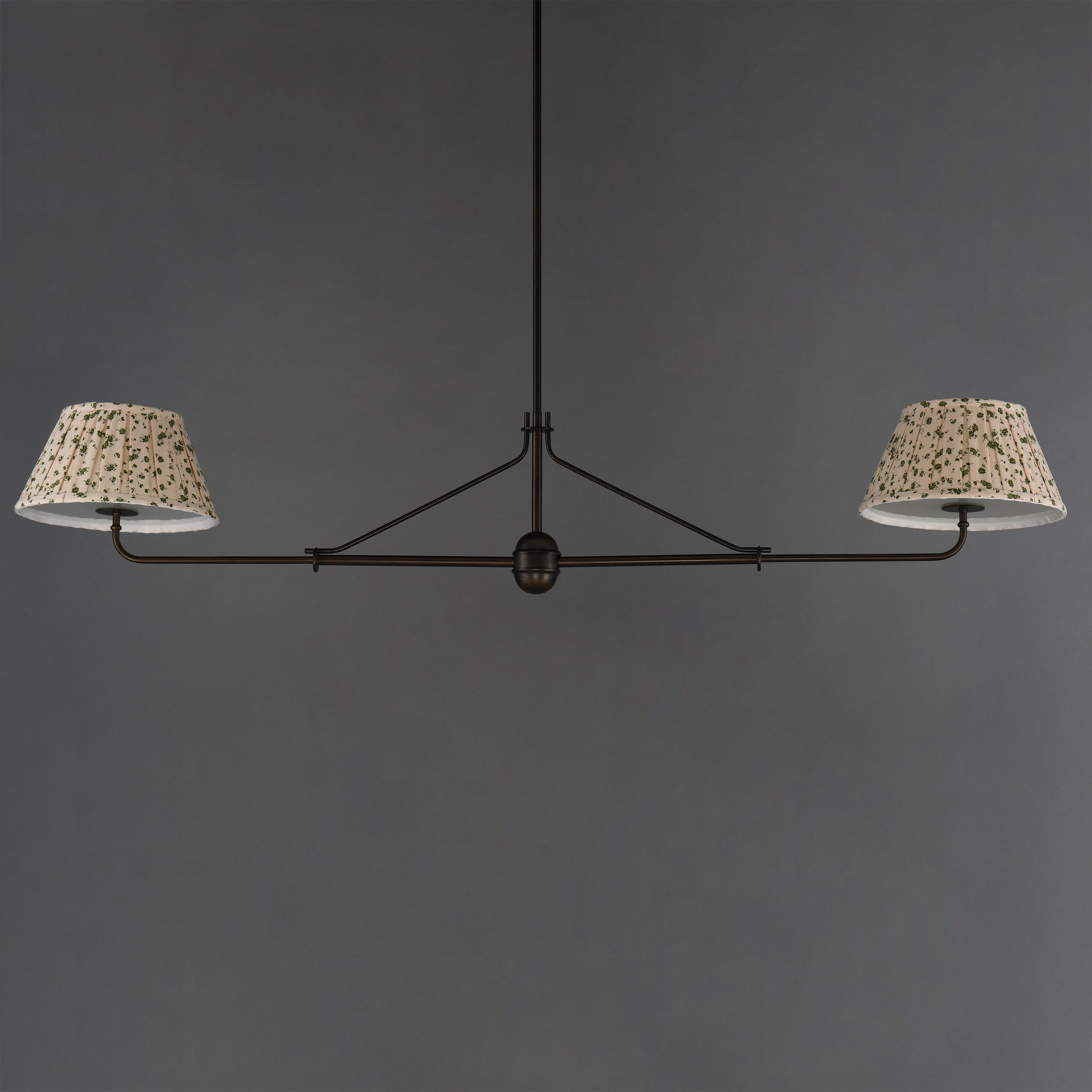 Suspension linéaire 2 lumières en bronze antique | Dunbridge