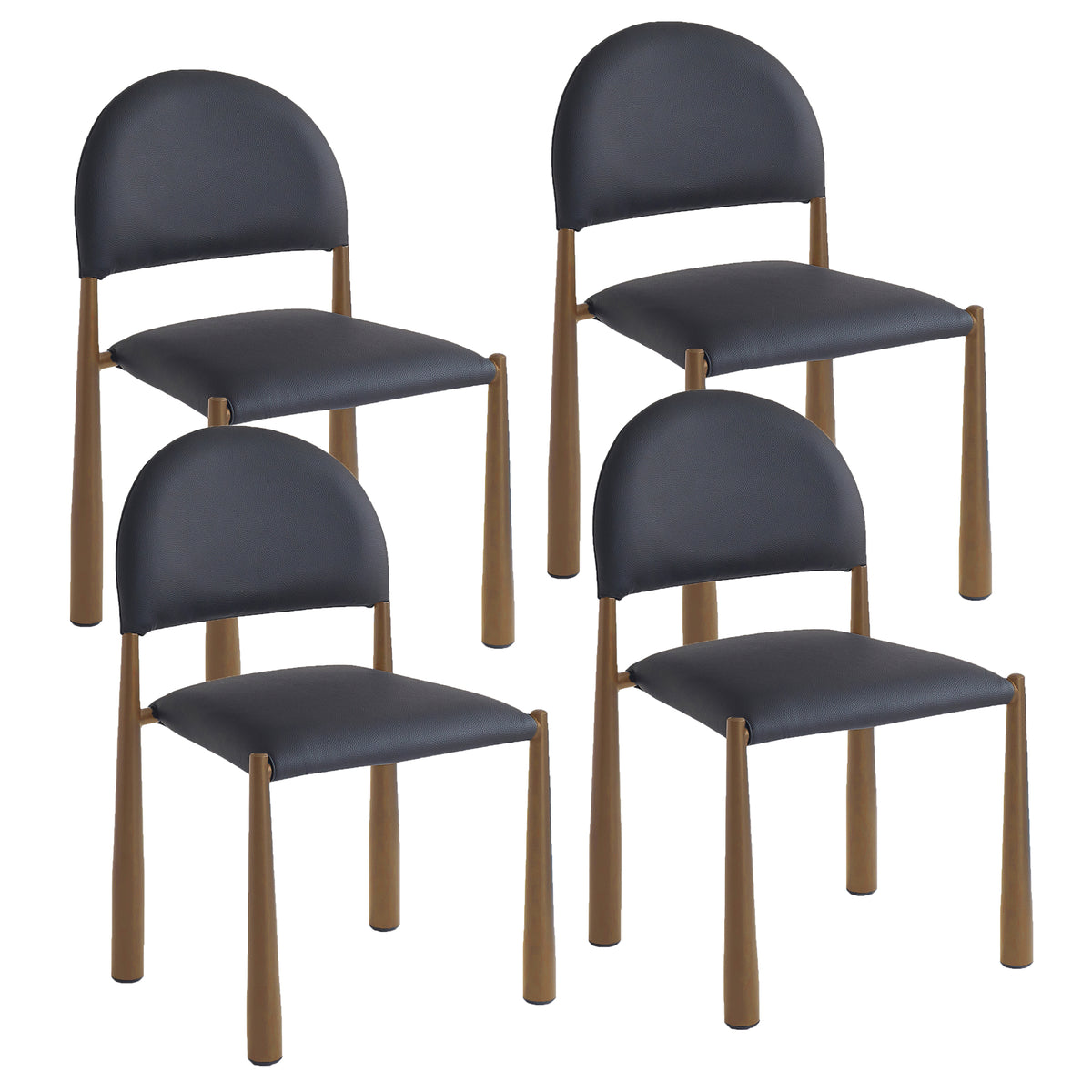 Chaises de salle à manger, ensemble de 4 Auggie – fini NOIR/OR VIEILLI | World Wide