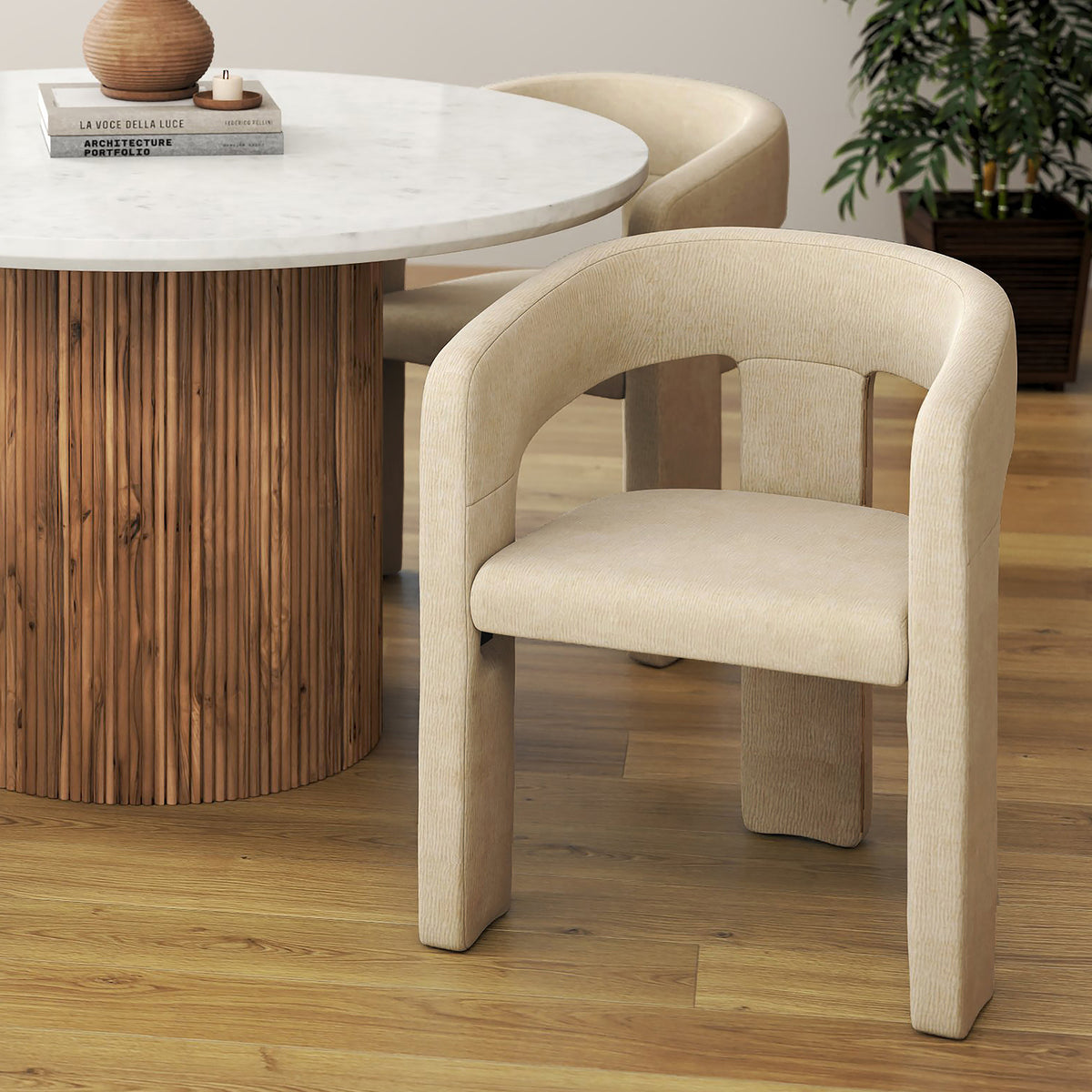 Chaises de salle à manger, ensemble de 2 Amara – fini BEIGE | World Wide