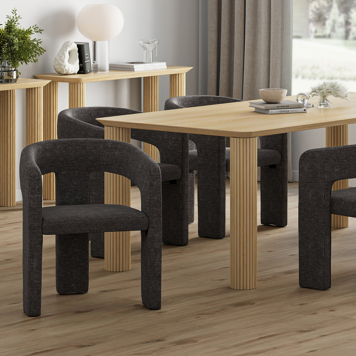 Chaises de salle à manger, ensemble de 2 Amara – fini CHARBON | World Wide