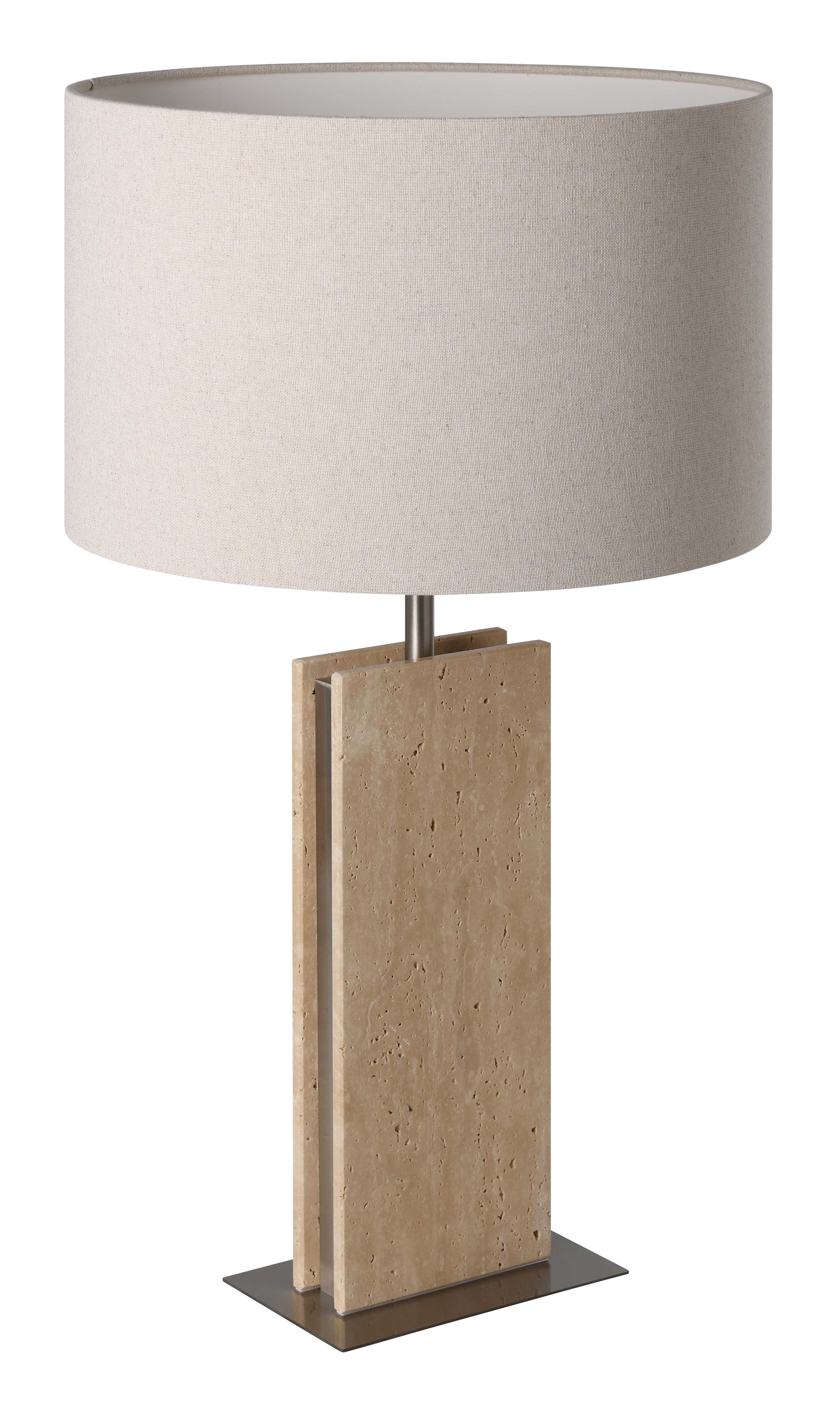 Lampe de table Travertin et nickel mat | BELESAR