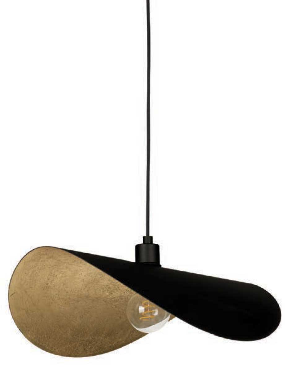 Luminaire suspendu Noir et feuilles d'or | SACEDA