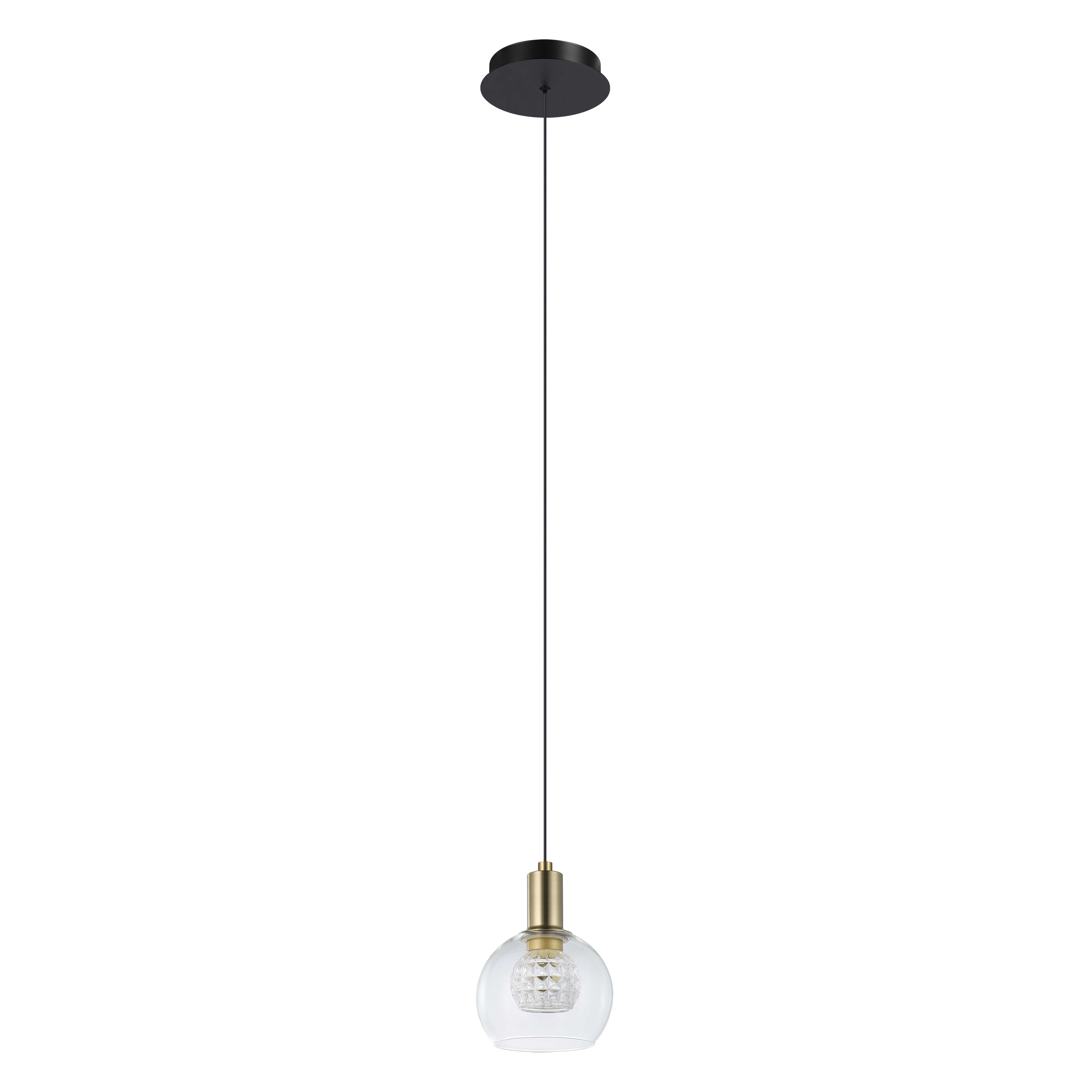 TERQUE Luminaire suspendu Noir, or DEL INTÉGRÉ - 206858A | EGLO