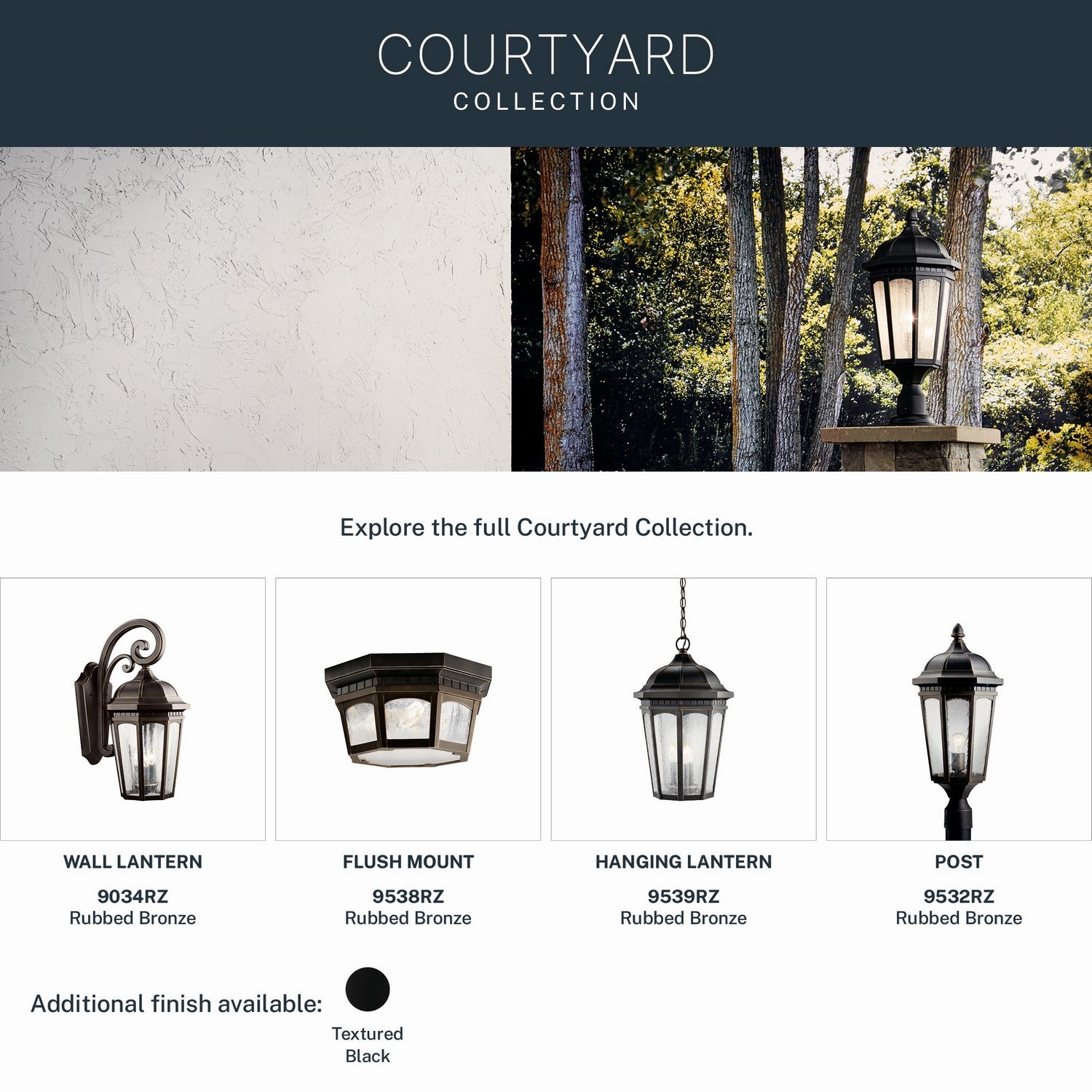 Lampadaire extérieur 1 lumière | Courtyard