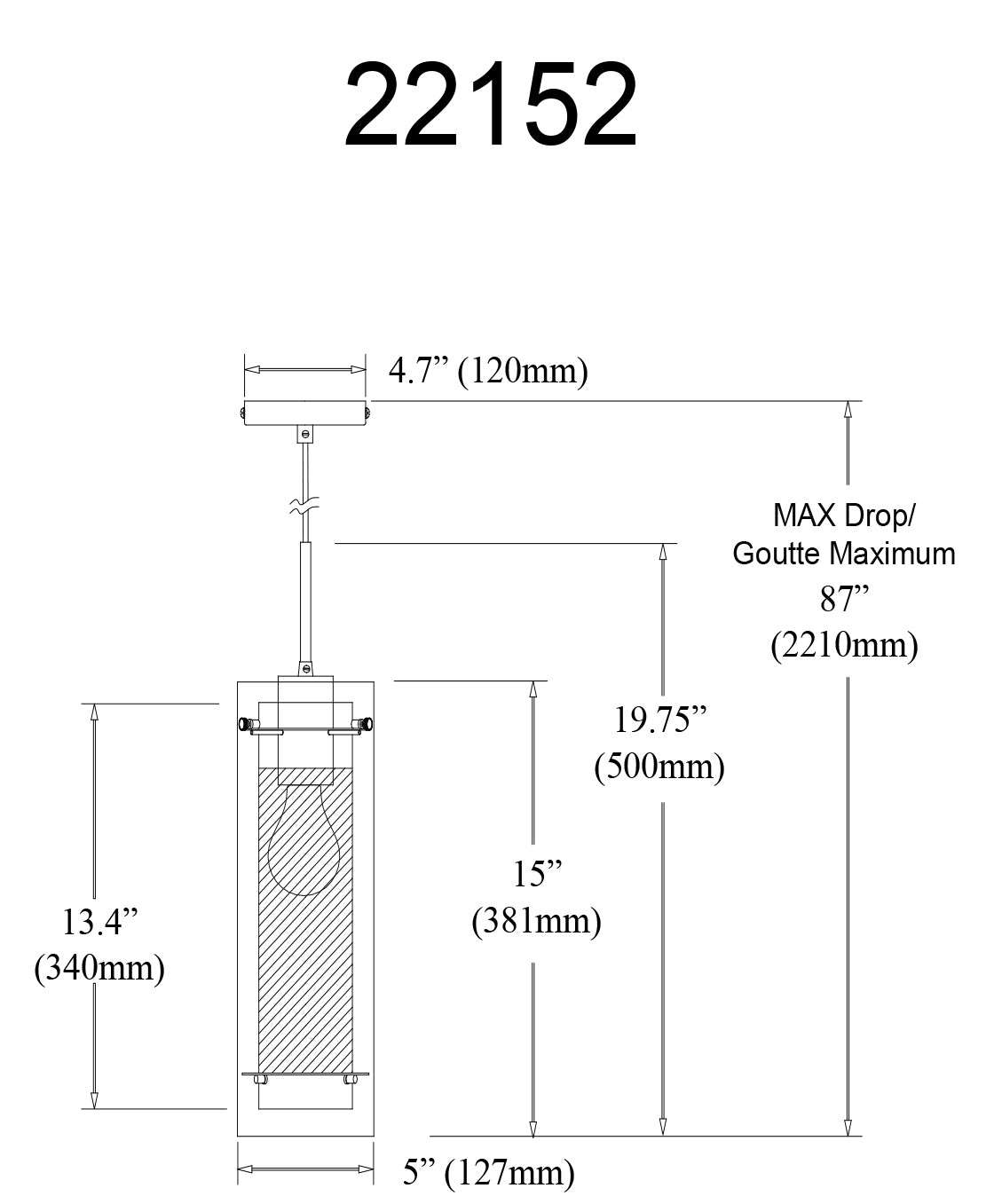 Luminaire suspendu | PASHA — 5 po