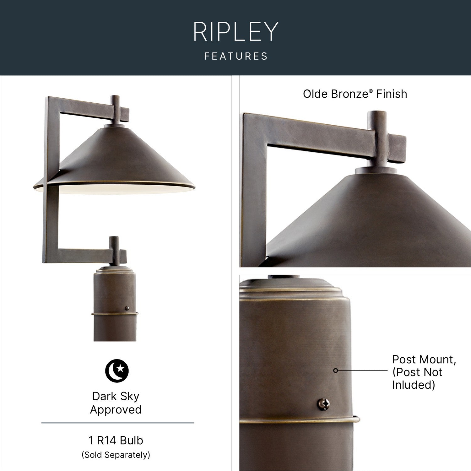 Lampadaire extérieur 1 lumière | Ripley