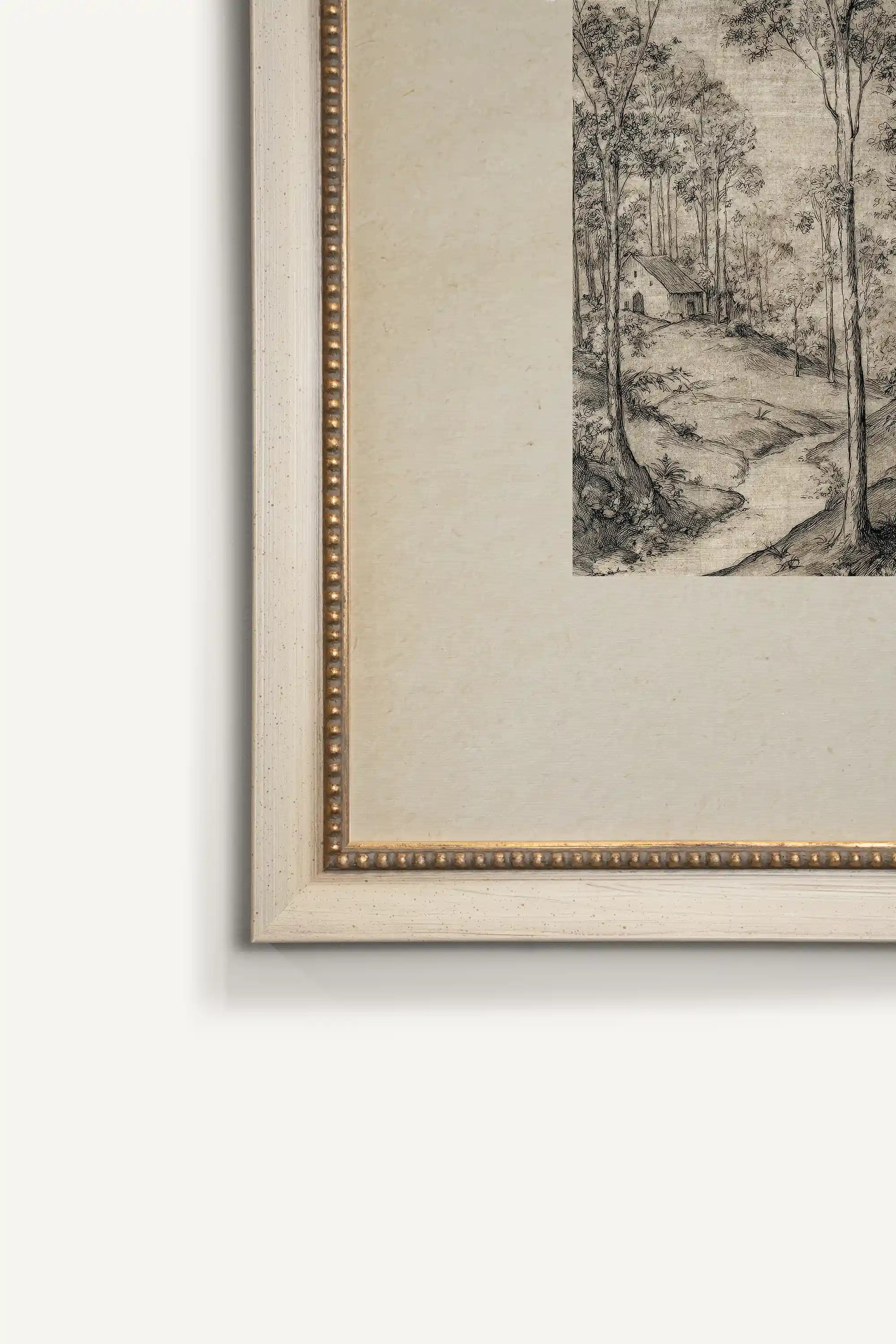 OLD WOODLAND, Oeuvre sur toile rigide, encadré signature Atelier Dansereau