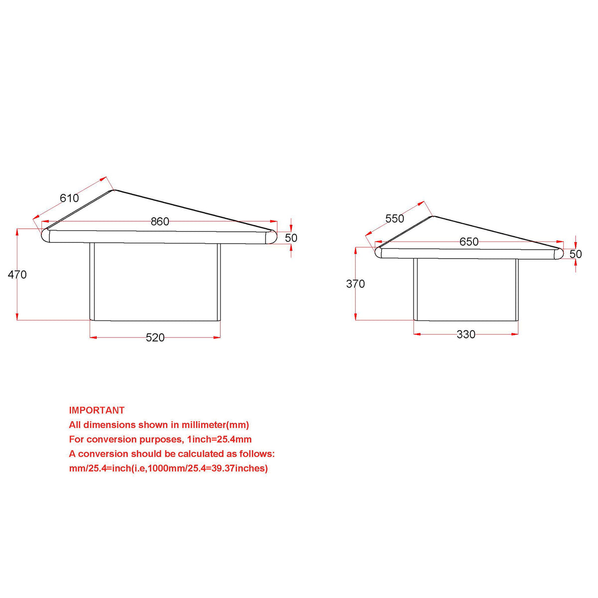 Ensemble de 2 tables basses Draco – fini NOYER | World Wide