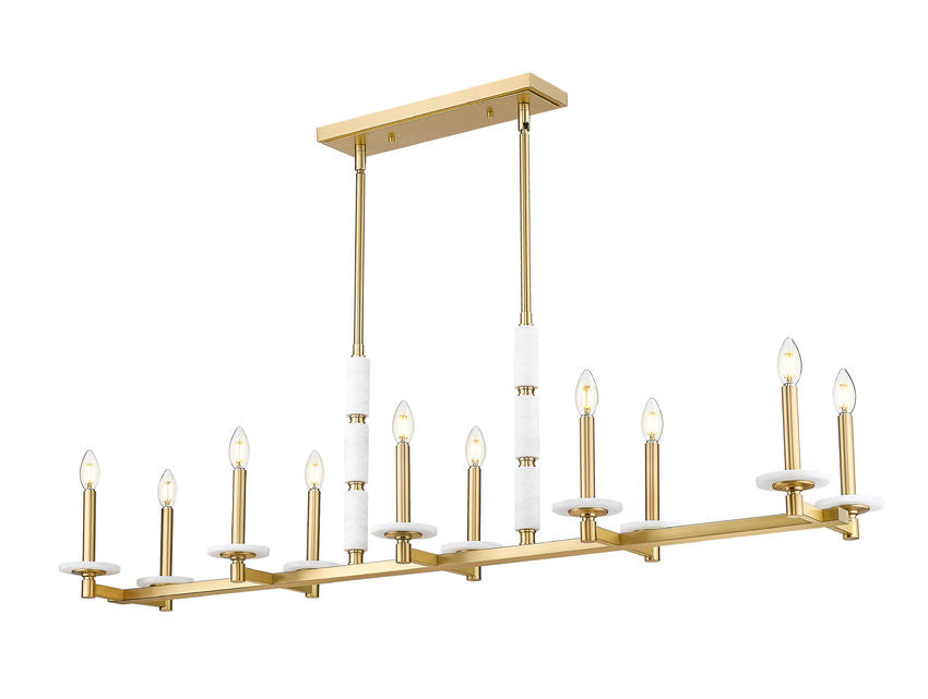 Luminaire suspendu Or moderne et albâtre | KADEN