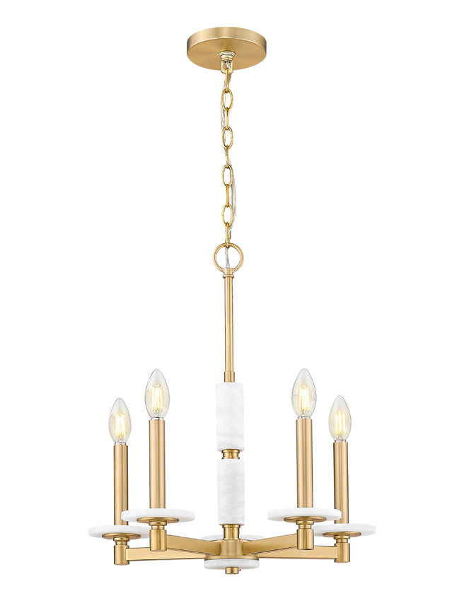 Luminaire suspendu Or moderne et albâtre | KADEN