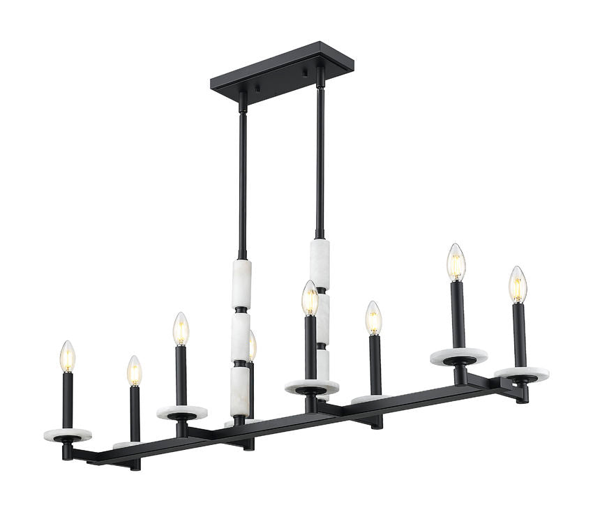 Luminaire suspendu Noir mat et albâtre | KADEN