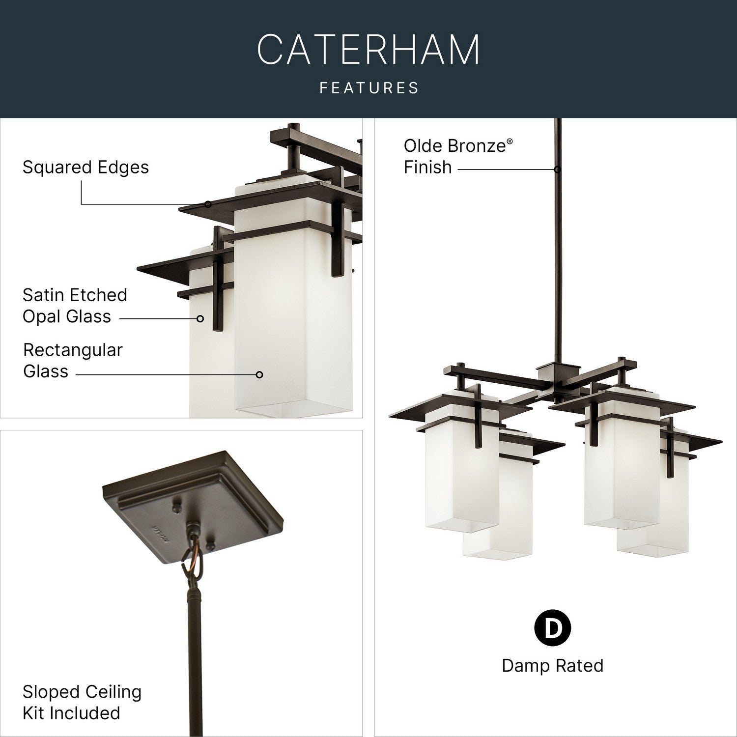 Lustre extérieur 4 lumières | Caterham