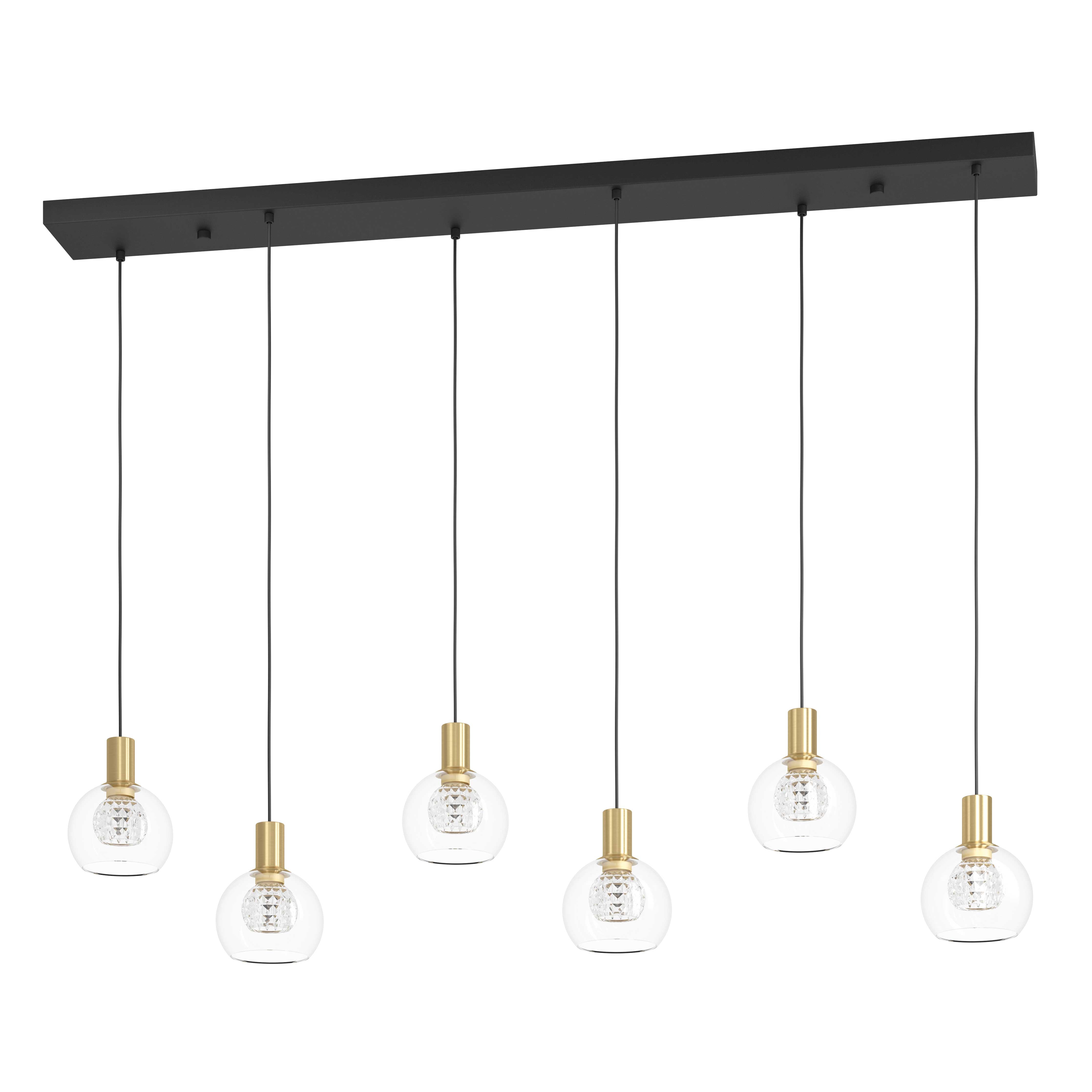 TERQUE Luminaire suspendu Noir, or DEL INTÉGRÉ - 390281A | EGLO