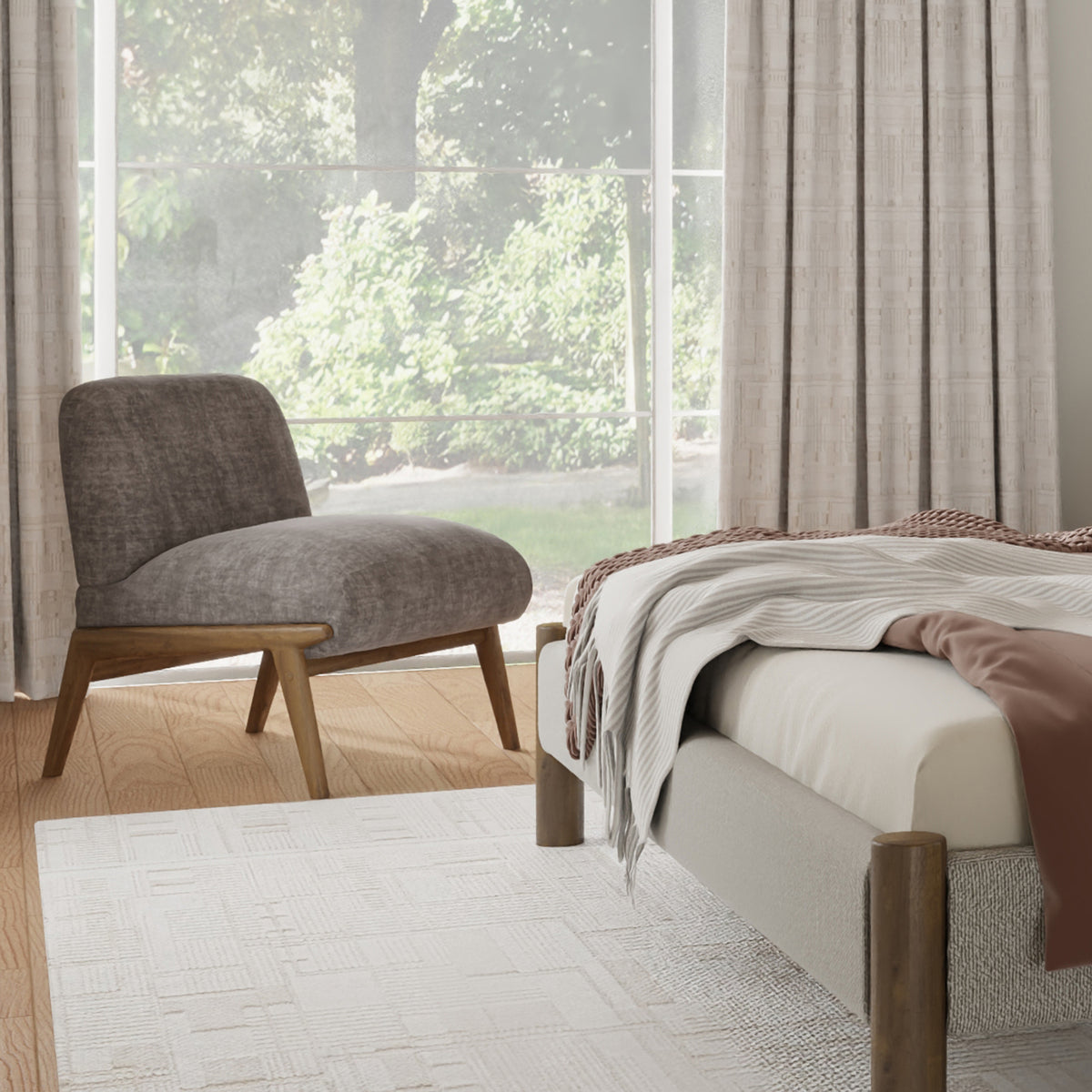Fauteuil d’appoint en velours Lisson – fini TAUPE FONCÉ | World Wide