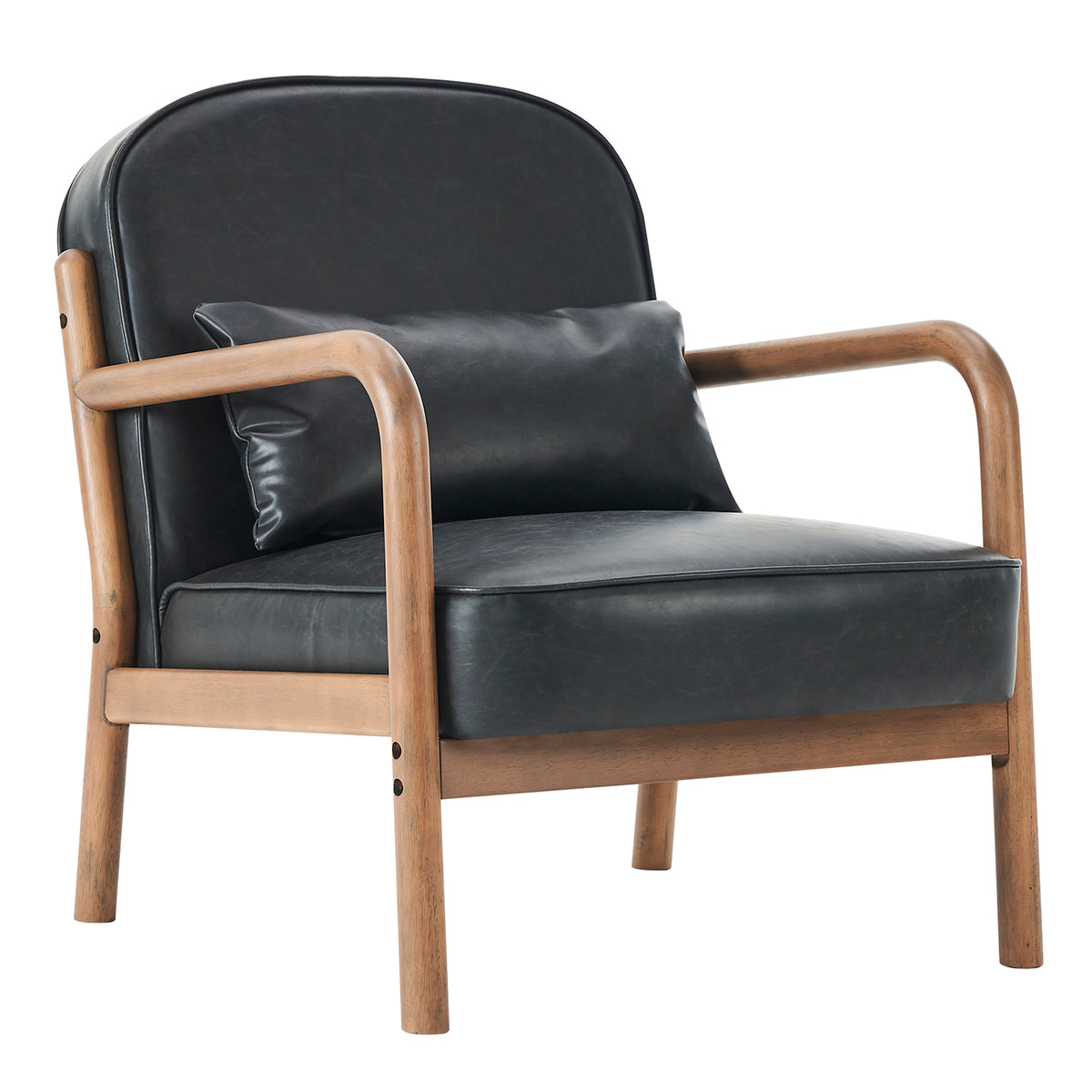 Fauteuil en similicuir Fani – fini NOIR/NOYER | World Wide