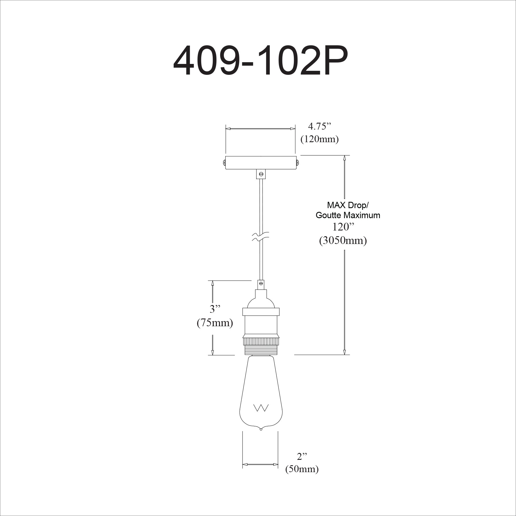 Luminaire suspendu Chrome satiné | VINTAGE