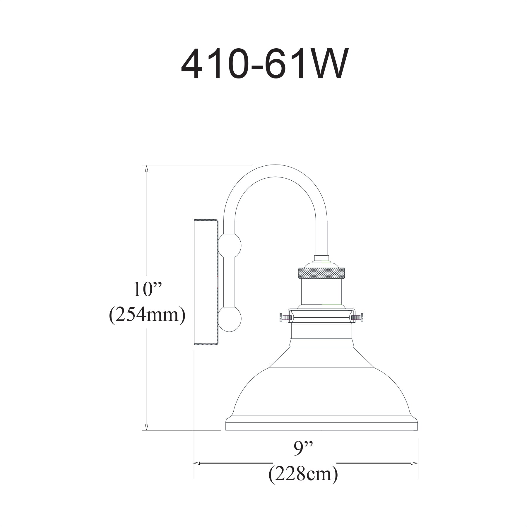 Applique murale Transparent | 410-61W — 8 po