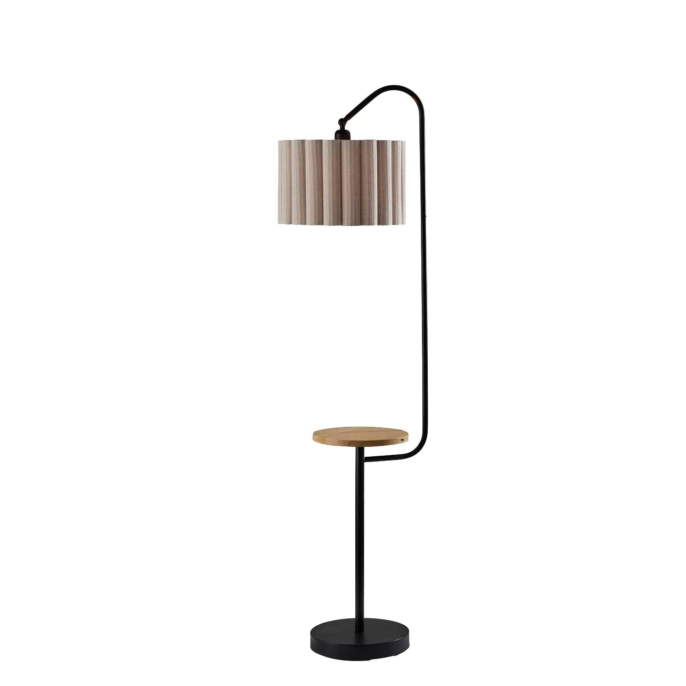 CALDWELL Lampe sur plancher Noir, Bois - 4229-01 | ADESSO