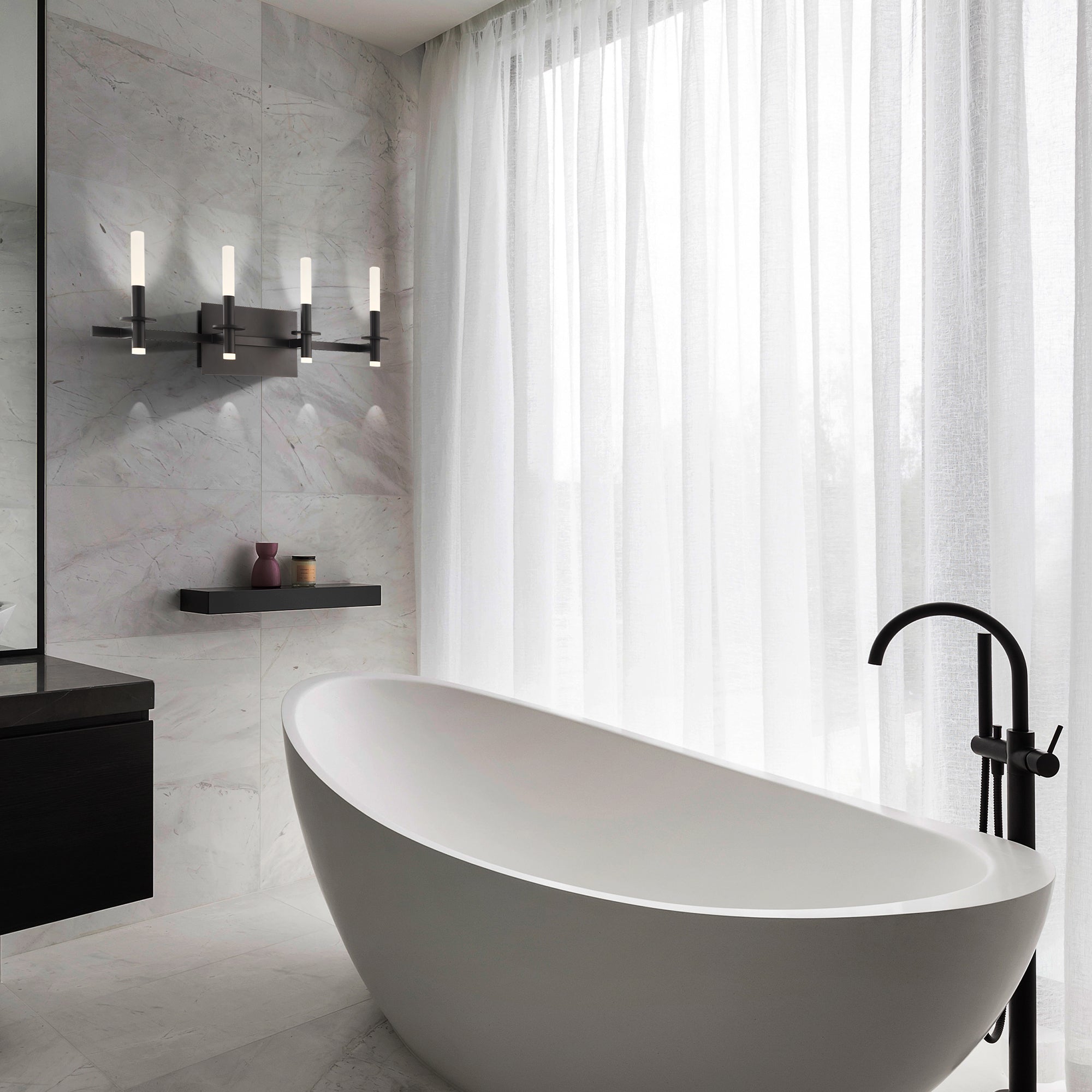 TORNA Bathroom wall sconce Nickel - 45235-023 | EUROFASE