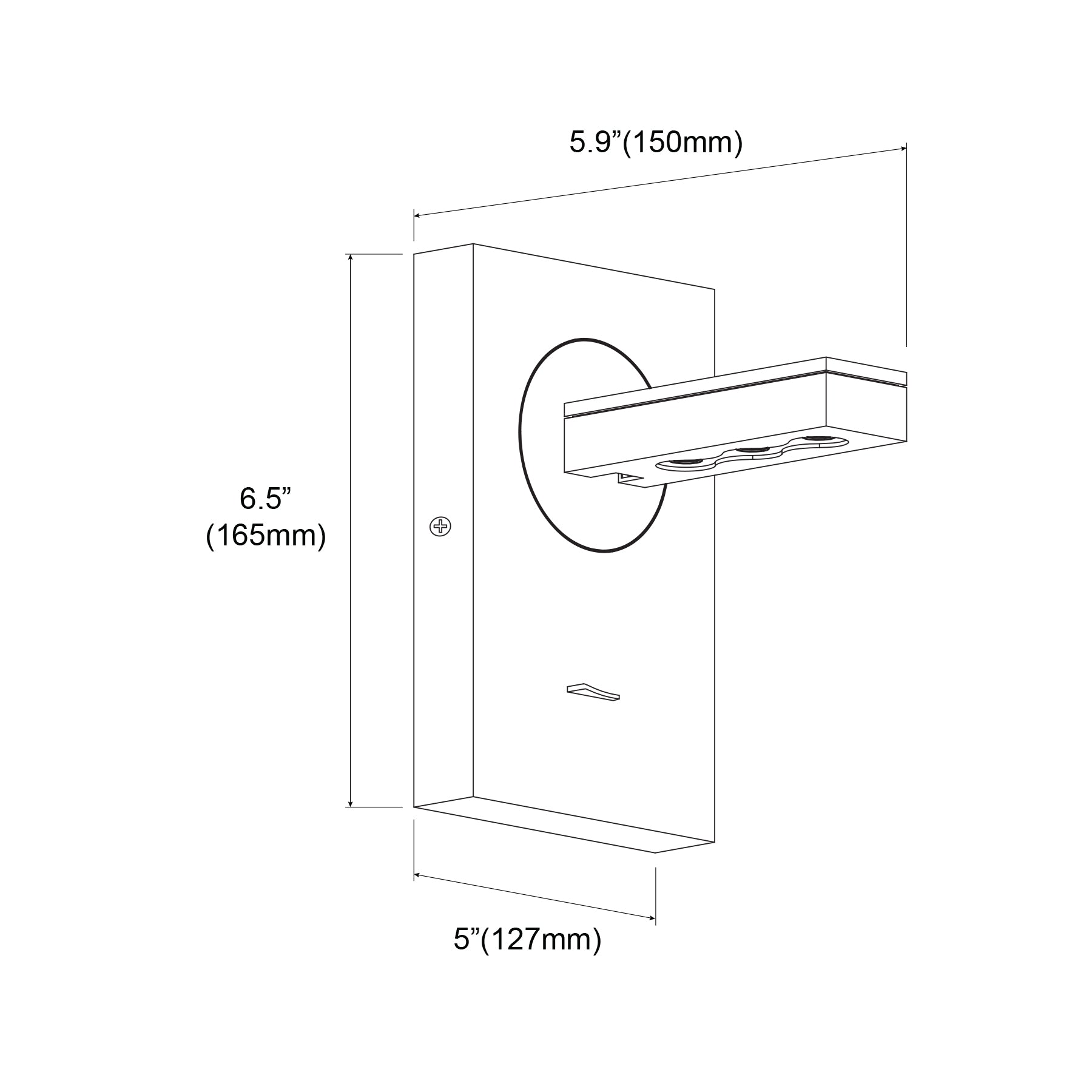 Applique murale Nickel | 479LEDW — 6 po