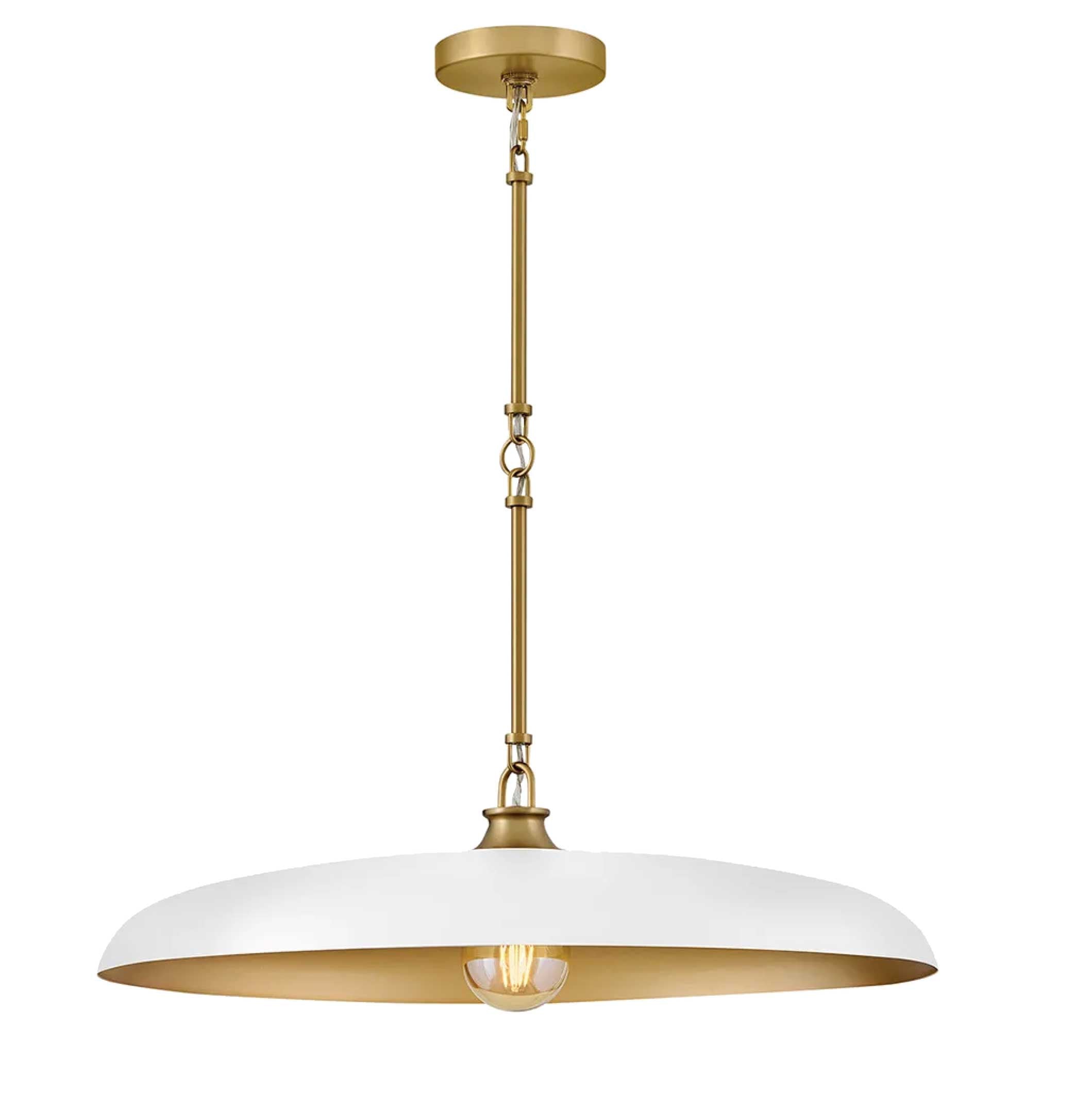 Luminaire suspendu Laiton laqué et blanc craie | SADIE