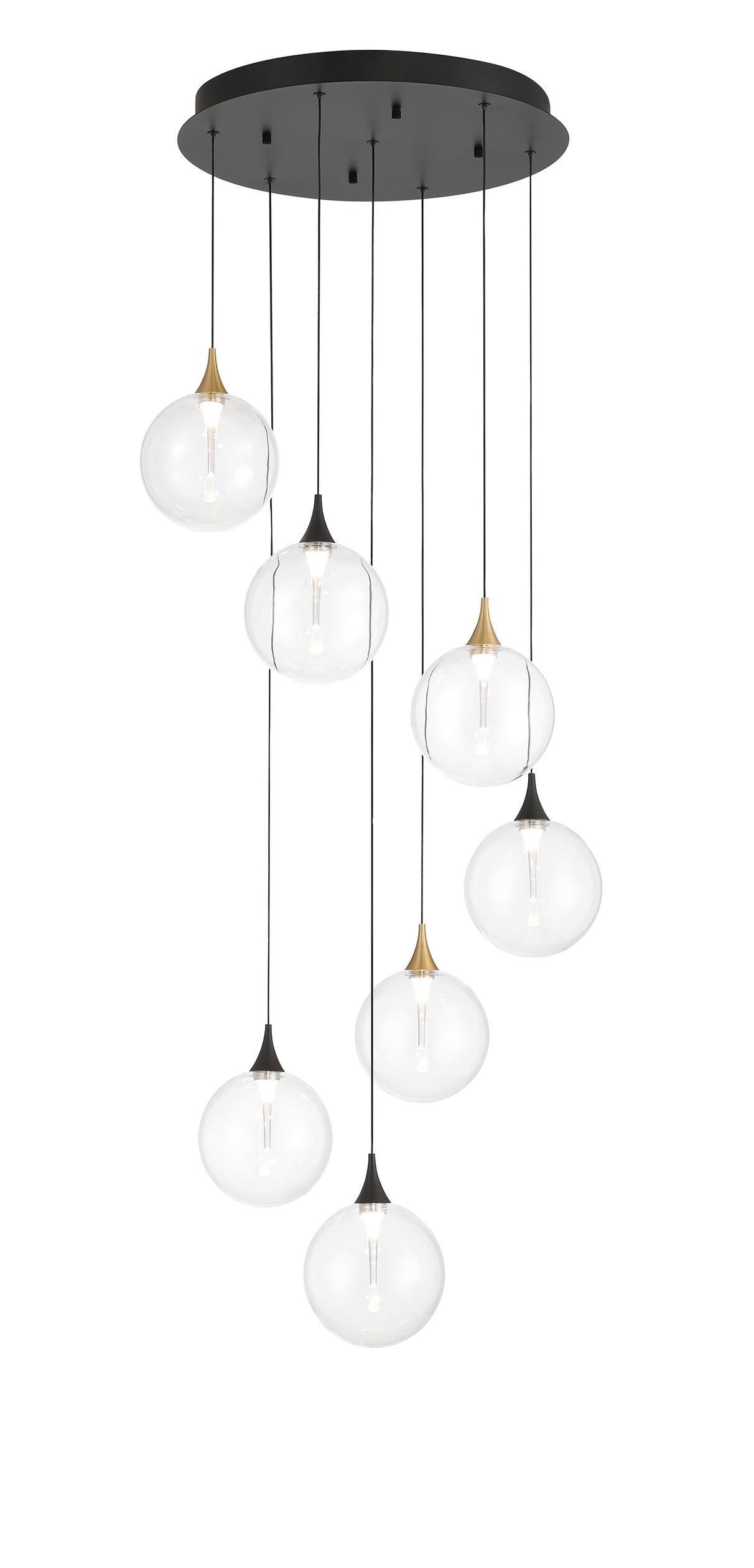 Luminaire suspendu Noir mat et or | IISA