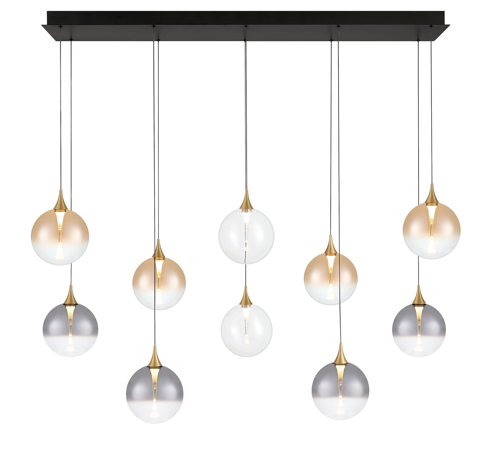 IISA Luminaire suspendu Noir, or DEL INTÉGRÉ - 48932-046 | EUROFASE