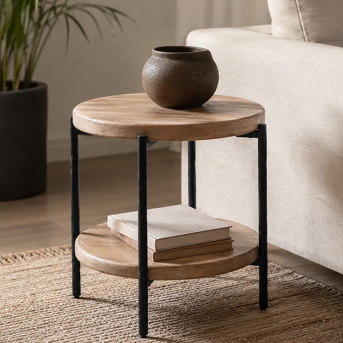 Table d’appoint ronde à 2 niveaux | Johar | World Wide
