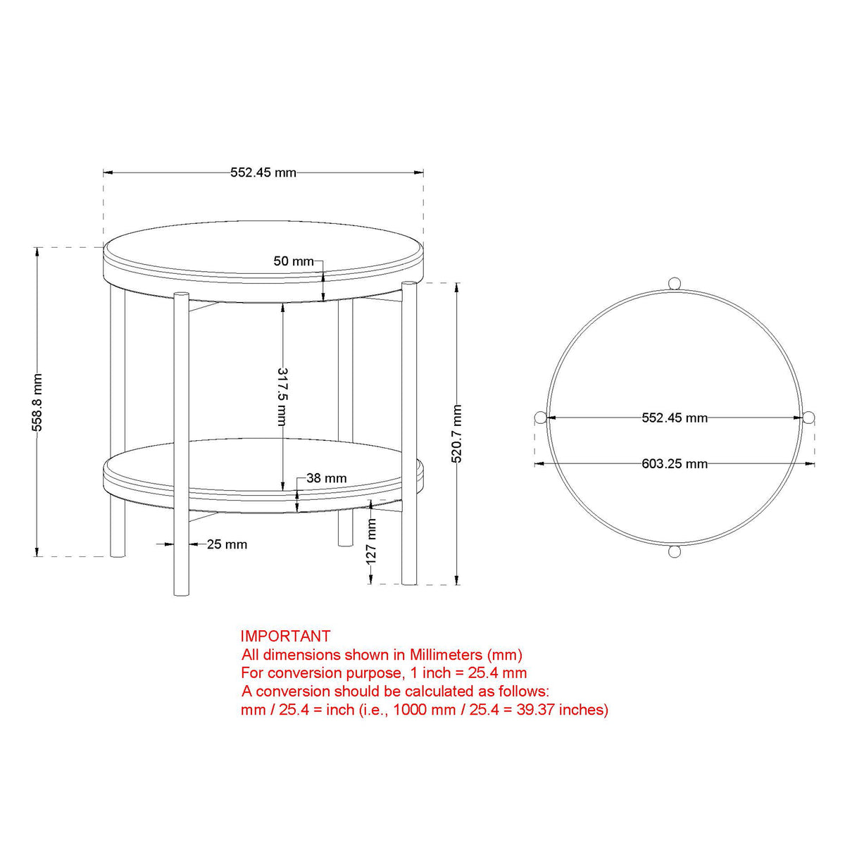 Table d’appoint ronde à 2 niveaux | Johar | World Wide