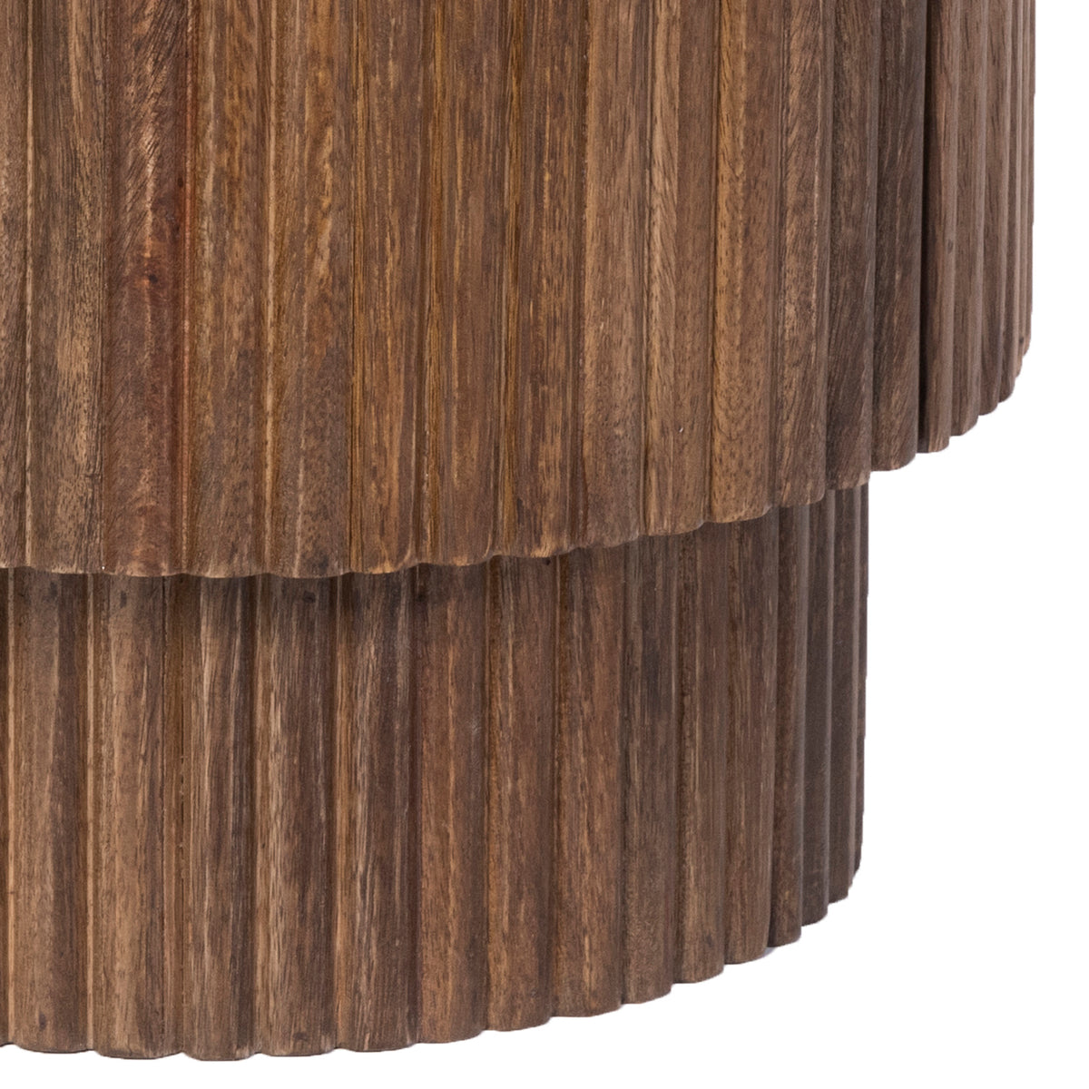 Table d’appoint ronde avec rangement Reyna – fini NOYER/BLANC | World Wide